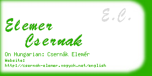 elemer csernak business card